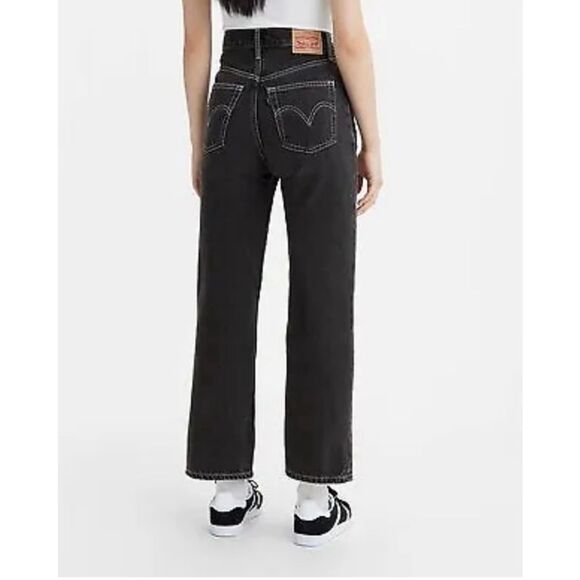 Levi’s Black Ribcage Button Front Straight Ankle Jeans sz 28 NWOT - Picture 2 of 7